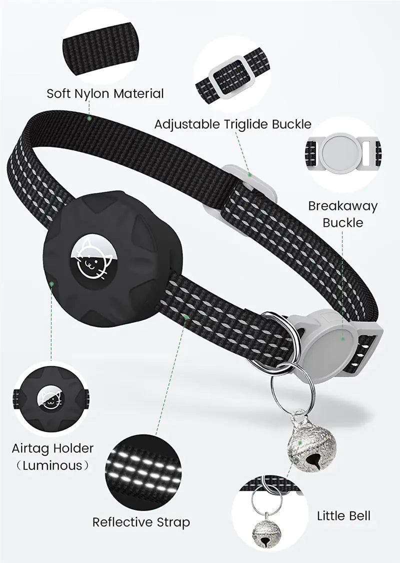 Reflective Airtag Cat Collar